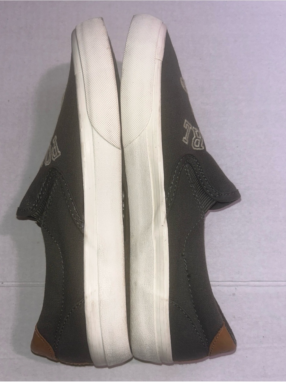 Polo Ralph Lauren Thompson Canvas Slip-On Tiger Loafers Olive Green - Picture 8 of 8